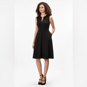 NWT Size L WOOSEA Women's Sleeveless V Neck Vintage Pockets Dress